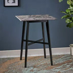 Table de salle à manger de bar carrée 42 GDFStudio Hildred en bois d'hévéa et stratifié moderne