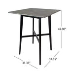 Table de salle à manger de bar carrée 42 GDFStudio Hildred en bois d'hévéa et stratifié moderne