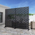 Square 01 Black Galvanized Steel Screen 183x120x40cm (6-Piece Set)