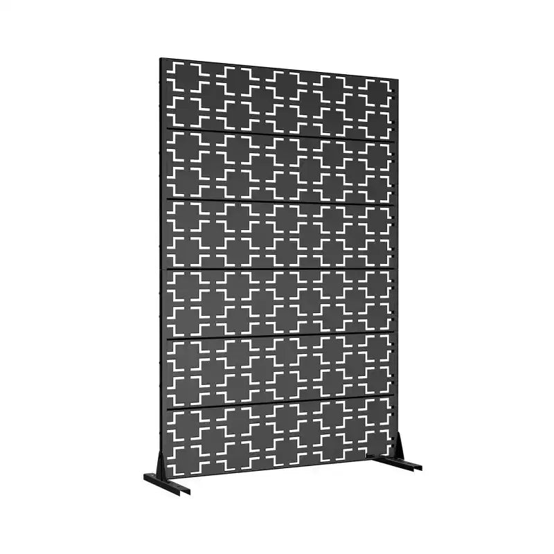 Écran en Acier Galvanisé Noir Carré 01 183x120x40cm (Lot de 6 pièces)