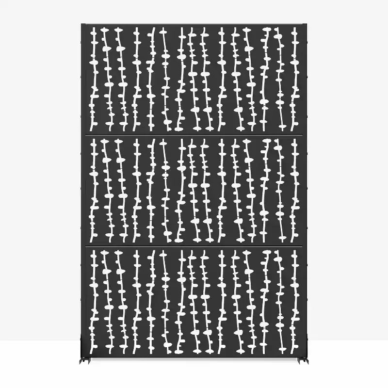 Paravent en acier galvanisé noir David 183x120x40cm