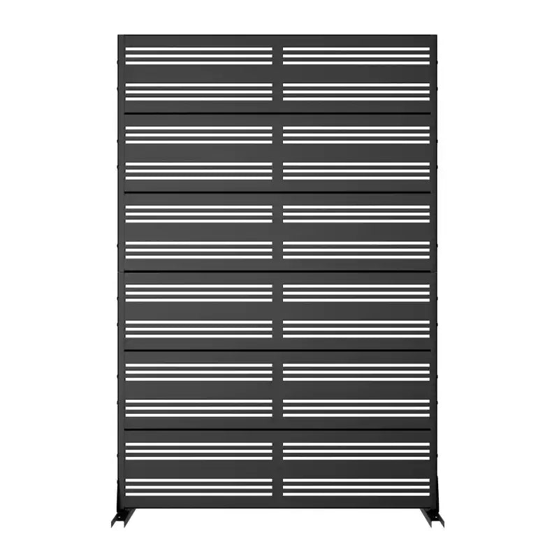 Écran en acier galvanisé noir à persiennes Harold Large un - Étroit deux, style B (ensemble de 6 pièces)