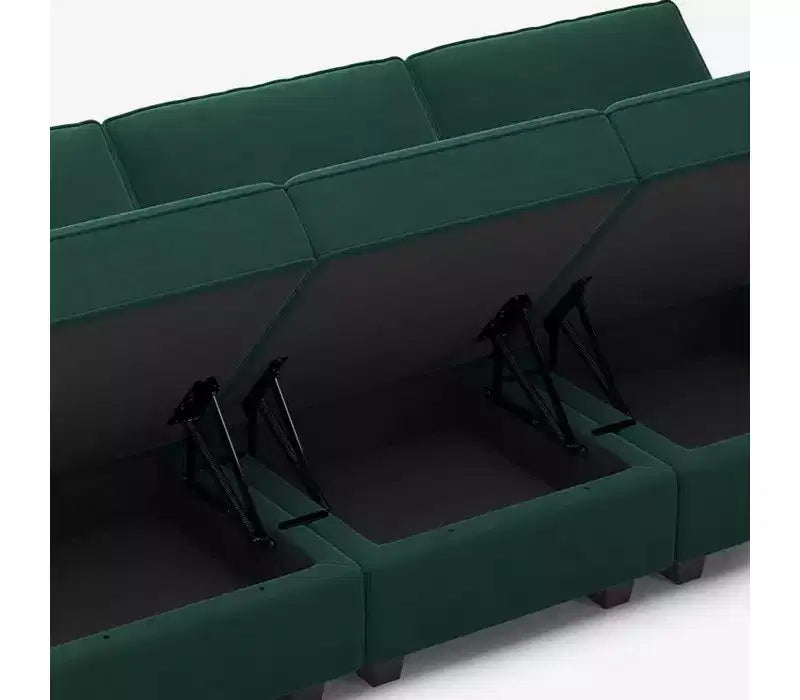 Pouf Modulaire en Velours Belffin
