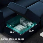 Pouf Modulaire en Velours Belffin