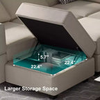 Pouf Modulaire en Velours Belffin