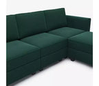 Canapé modulable en velours Belffin avec assise de rangement (5 assises + 6 côtés)