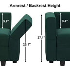Canapé modulable en velours Belffin avec assise de rangement (5 assises + 6 côtés)