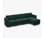 Canapé modulable en velours Belffin avec assise de rangement (5 assises + 6 côtés)