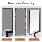 Miroir psyché 70 x 31 pouces, cadre en alliage d'aluminium noir, à poser ou à fixer au mur, idéal pour chambre à coucher, salon et couloir