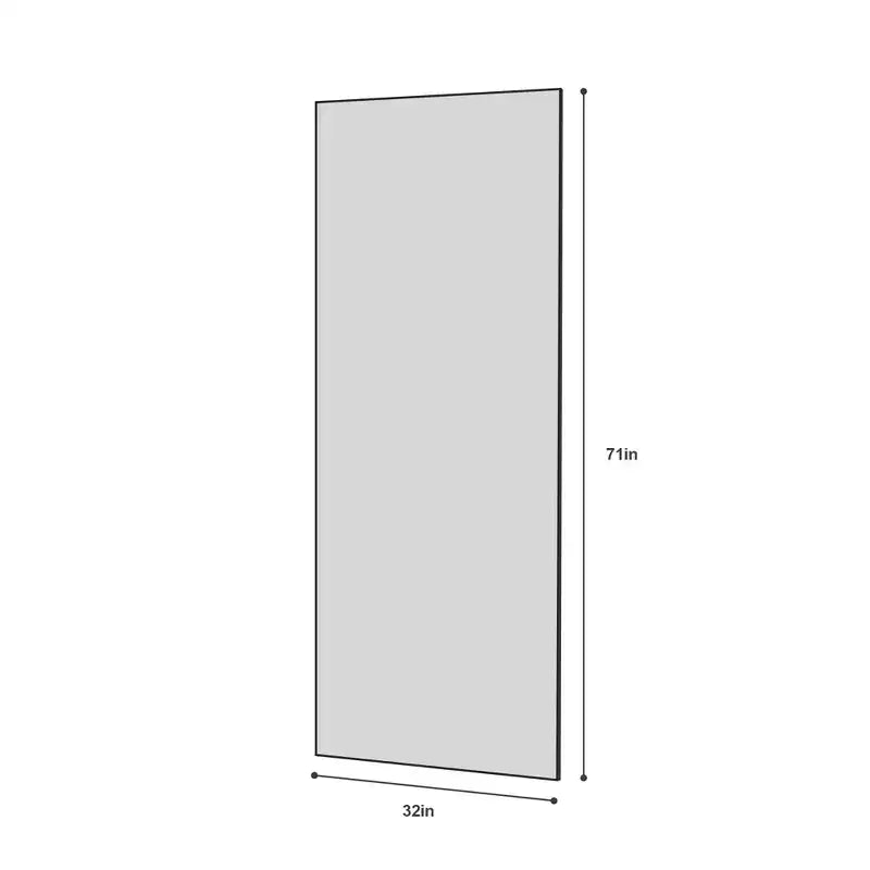 Miroir psyché 70 x 31 pouces, cadre en alliage d'aluminium noir, à poser ou à fixer au mur, idéal pour chambre à coucher, salon et couloir