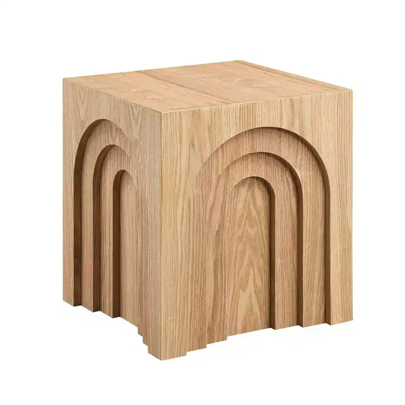 GDFStudio Table d'appoint en bois de 17,71 H avec arche moderne corail