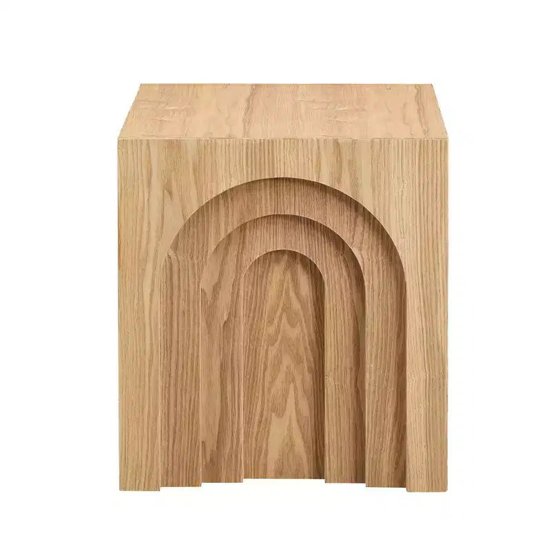 GDFStudio Table d'appoint en bois de 17,71 H avec arche moderne corail