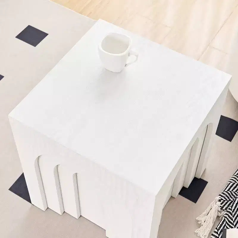 GDFStudio Table d'appoint en bois de 17,71 H avec arche moderne corail