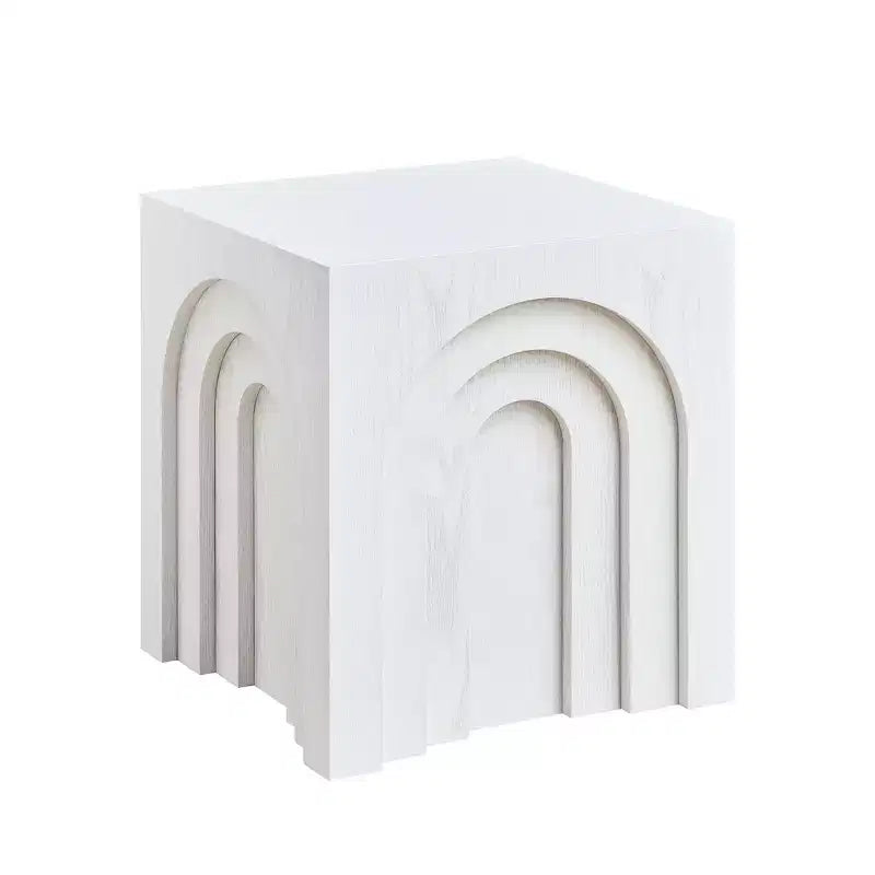 GDFStudio Table d'appoint en bois de 17,71 H avec arche moderne corail