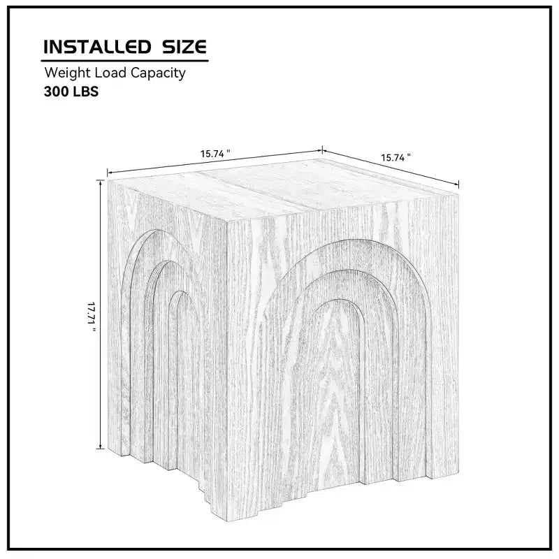 GDFStudio Table d'appoint en bois de 17,71 H avec arche moderne corail
