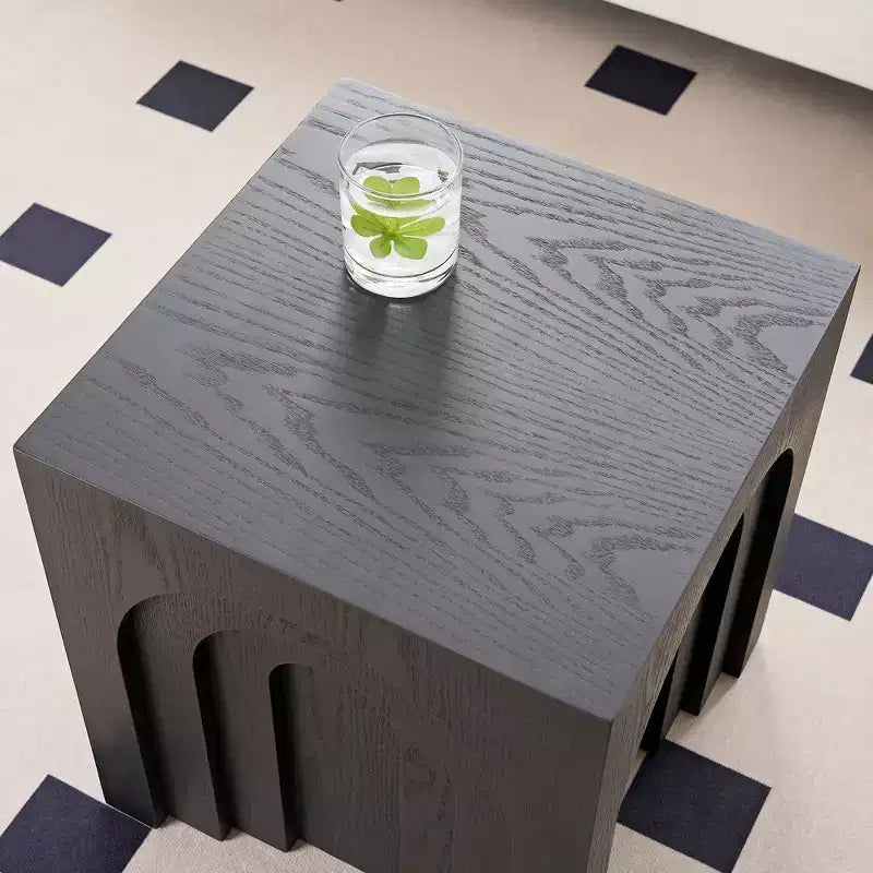GDFStudio Table d'appoint en bois de 17,71 H avec arche moderne corail