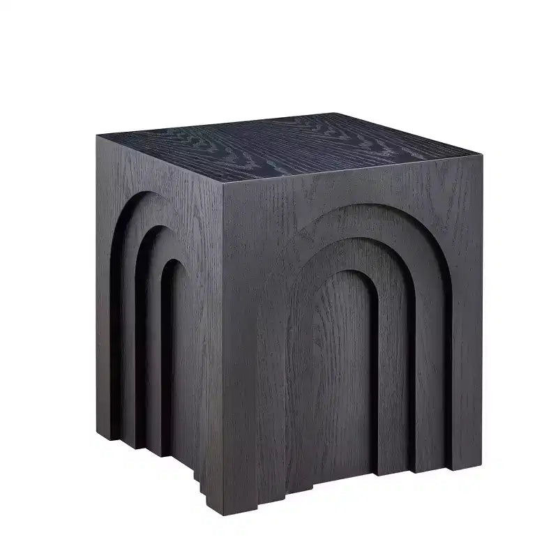 GDFStudio Table d'appoint en bois de 17,71 H avec arche moderne corail