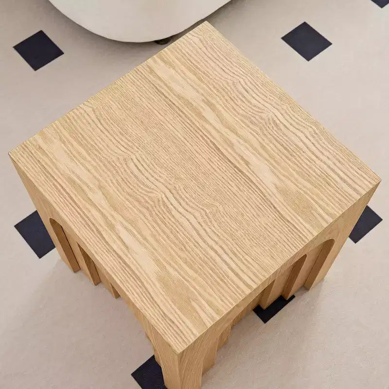 GDFStudio Table d'appoint en bois de 17,71 H avec arche moderne corail