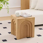 GDFStudio Table d'appoint en bois de 17,71 H avec arche moderne corail