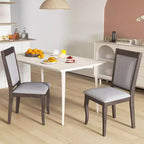 Costway Lot de 2 ou 4 chaises de salle à manger en bois avec cadre en bois d'hévéa, assise rembourrée et dossier haut