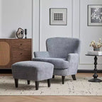 Ensemble fauteuil club et pouf Christopher Knight Home Gerald en bouclé contemporain