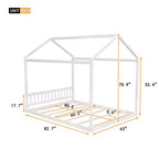 Lit cabane en bois Whisen Queen Size, Lit Montessori de style minimaliste