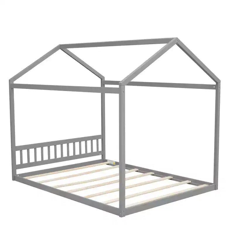 Lit cabane en bois Whisen Queen Size, Lit Montessori de style minimaliste