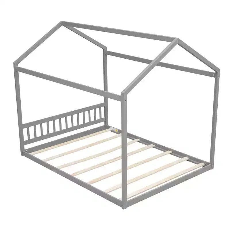 Lit cabane en bois Whisen Queen Size, Lit Montessori de style minimaliste