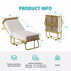 Lit pliant Mjkone avec matelas pour adultes, matelas en mousse à mémoire de forme, lit pliant portable avec sac anti-poussière et déflecteur, lit d'appoint pliant