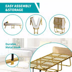 Lit pliant Mjkone avec matelas pour adultes, matelas en mousse à mémoire de forme, lit pliant portable avec sac anti-poussière et déflecteur, lit d'appoint pliant