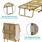 Lit pliant Mjkone avec matelas pour adultes, matelas en mousse à mémoire de forme, lit pliant portable avec sac anti-poussière et déflecteur, lit d'appoint pliant