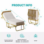 Lit pliant Mjkone avec matelas pour adultes, matelas en mousse à mémoire de forme, lit pliant portable avec sac anti-poussière et déflecteur, lit d'appoint pliant