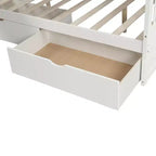 Lit superposé Whisen Twin sur Full avec tiroirs, rangement et toboggan, multifonctionnel
