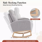 Fauteuil à bascule moderne et rembourré, fauteuil à bascule d'appoint rembourré à dossier haut avec accoudoirs