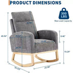 Fauteuil à bascule moderne et rembourré, fauteuil à bascule d'appoint rembourré à dossier haut avec accoudoirs