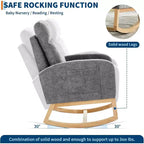 Fauteuil à bascule moderne et rembourré, fauteuil à bascule d'appoint rembourré à dossier haut avec accoudoirs