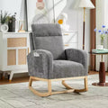 Rocking Glider Chair Modern Upholstered, Wingback Accent Rocker Chair Upholstered Tall Back Arm Chair