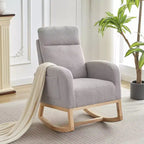 Fauteuil à bascule moderne et rembourré, fauteuil à bascule d'appoint rembourré à dossier haut avec accoudoirs