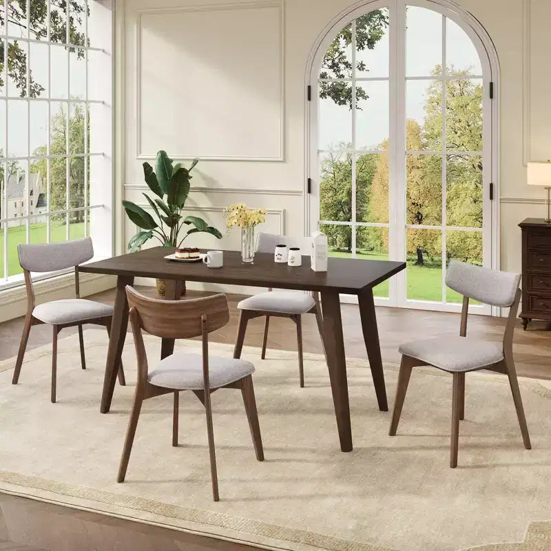 Chaises de salle à manger rembourrées en bois d'hévéa Willis de GDFStudio (lot de 4)