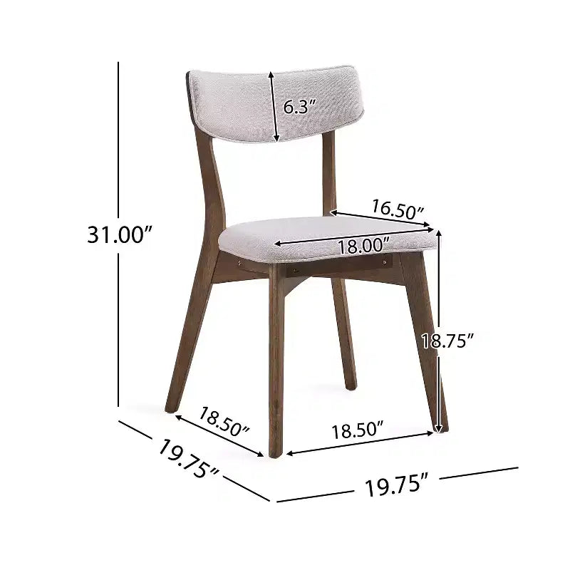 Chaises de salle à manger rembourrées en bois d'hévéa Willis de GDFStudio (lot de 4)