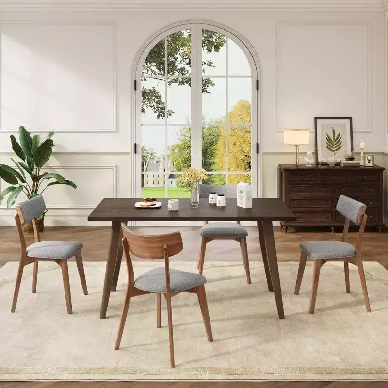 Chaises de salle à manger rembourrées en bois d'hévéa Willis de GDFStudio (lot de 4)