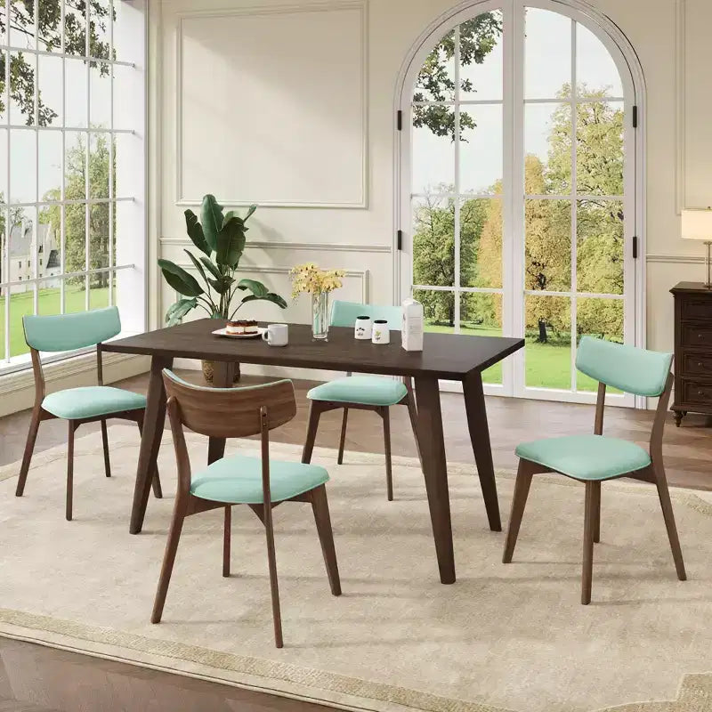 Chaises de salle à manger rembourrées en bois d'hévéa Willis de GDFStudio (lot de 4)