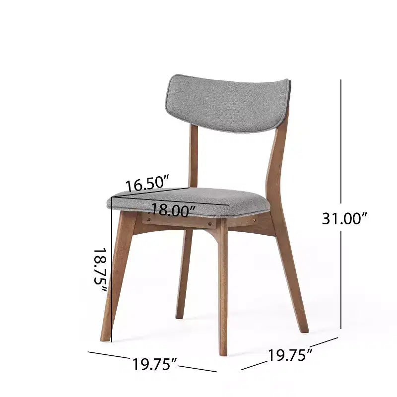 Chaises de salle à manger rembourrées en bois d'hévéa Willis de GDFStudio (lot de 4)