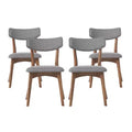 GDFStudio Willis Rubberwood Upholstered Dining Chairs (Set of 4)