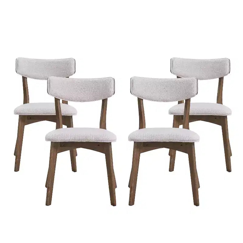 Chaises de salle à manger rembourrées en bois d'hévéa Willis de GDFStudio (lot de 4)