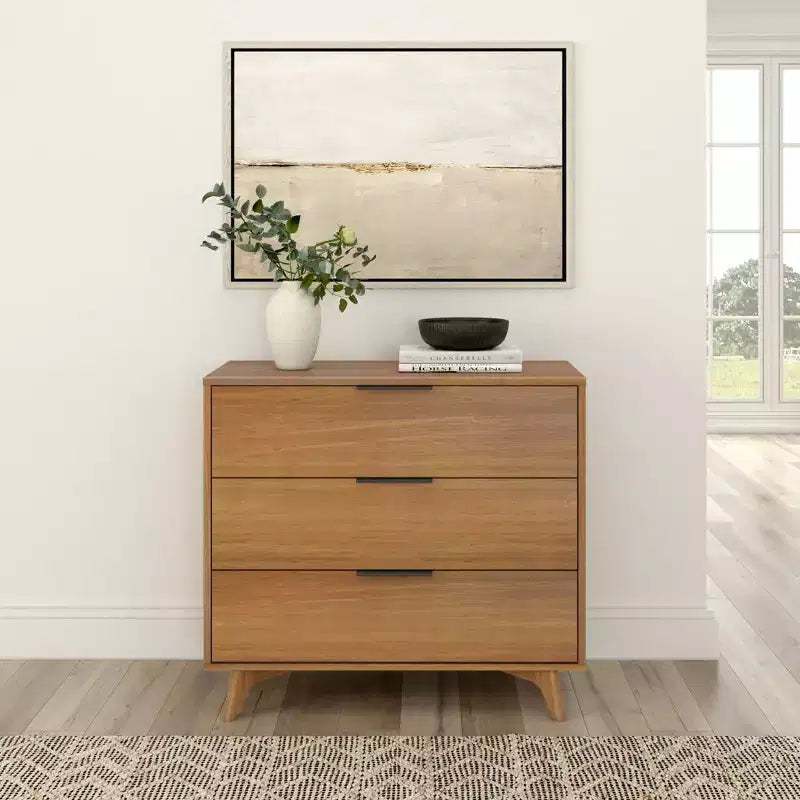 Plank+Beam 3 Drawer Dresser with Brass Handle