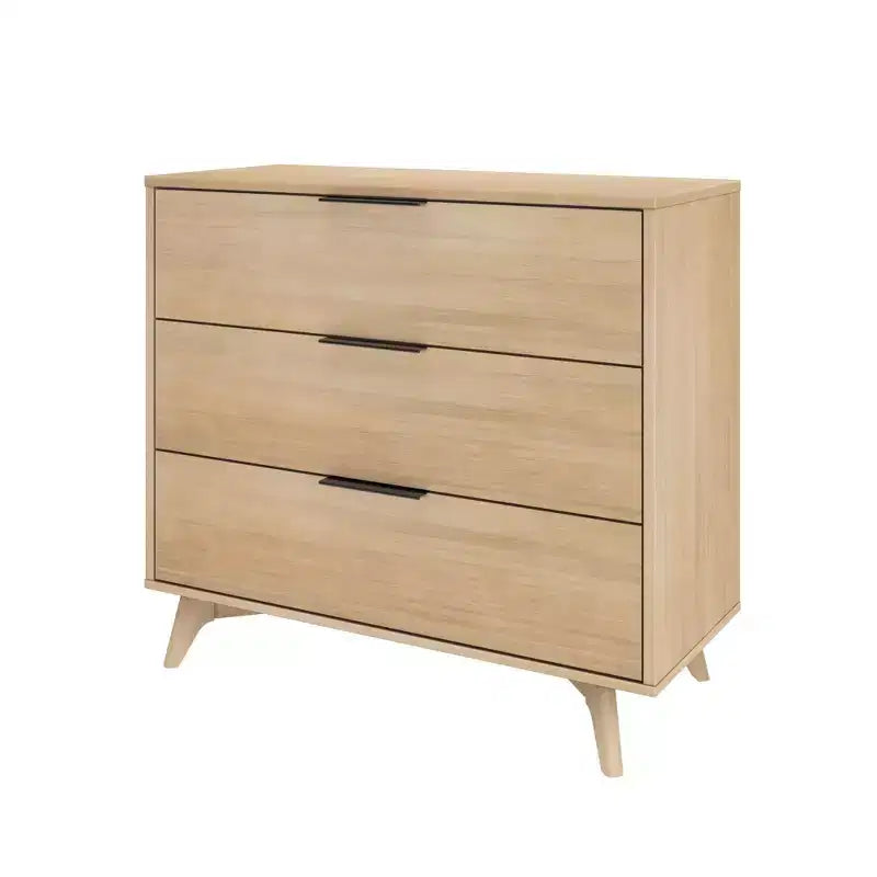Commode à 3 tiroirs Plank+Beam avec poignée en laiton