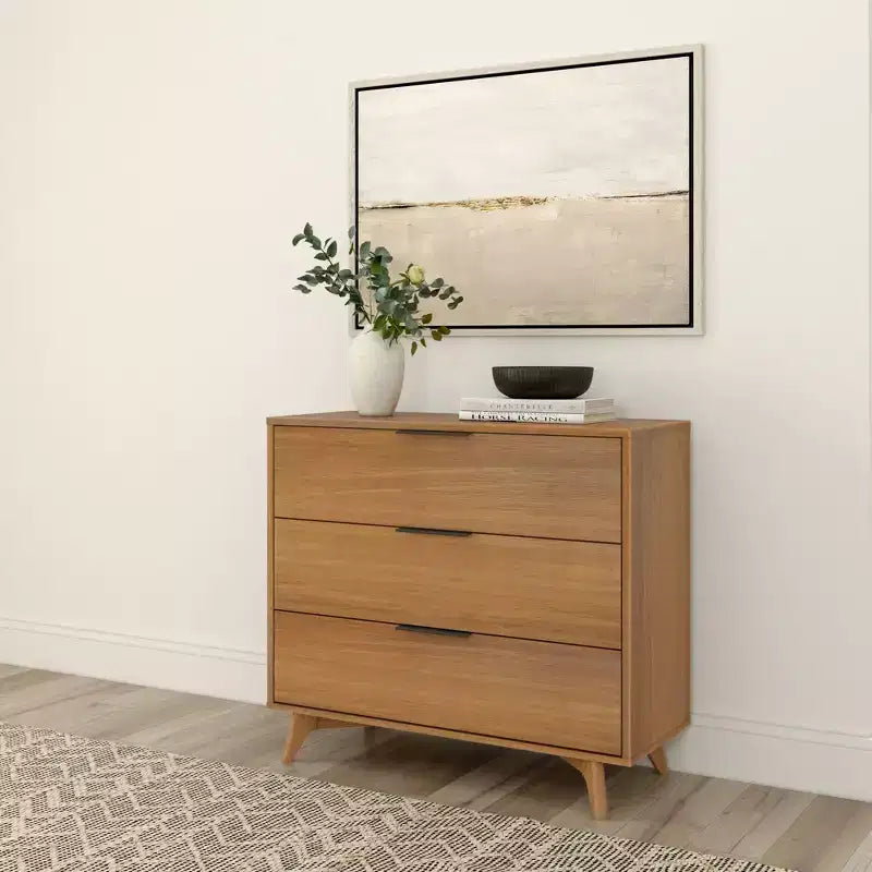 Commode à 3 tiroirs Plank+Beam avec poignée en laiton