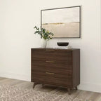 Commode à 3 tiroirs Plank+Beam avec poignée en laiton