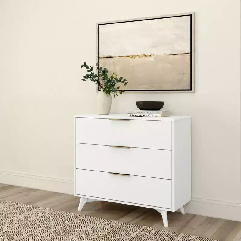 Commode à 3 tiroirs Plank+Beam avec poignée en laiton